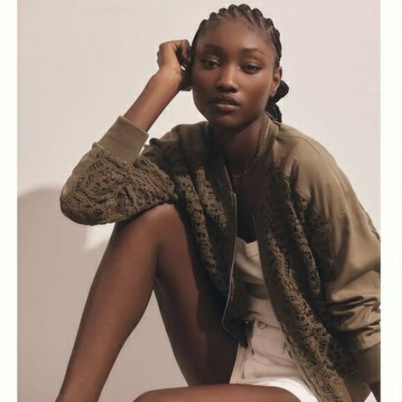 Brand New by Anthropologie Crochet Bomber Jacket - Picture 10 of 15